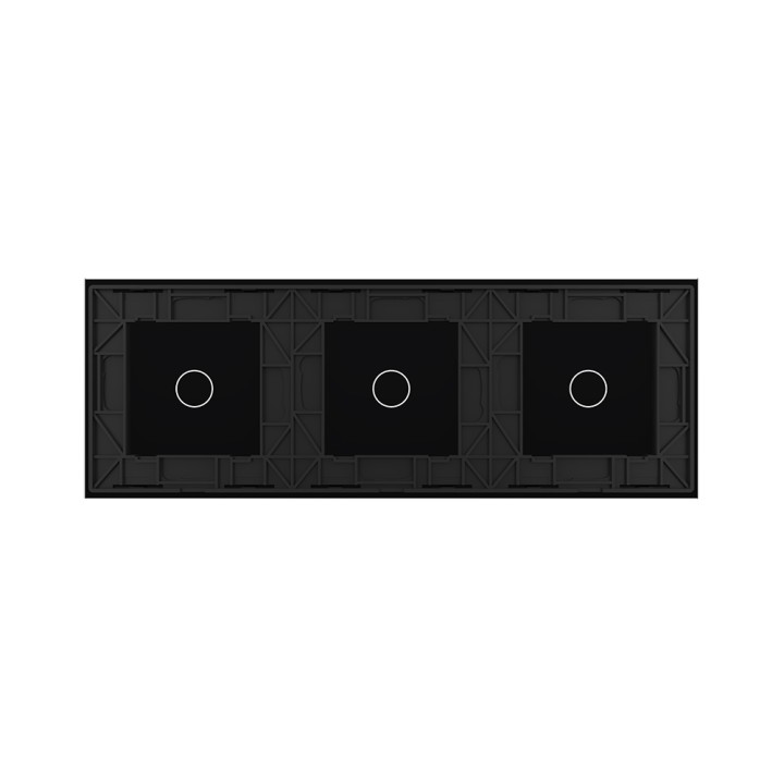 Triple plaque de finition en verre - 1+1+1 boutons