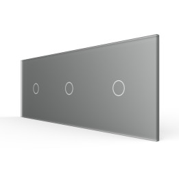 Triple plaque de finition en verre - 1+1+1 boutons