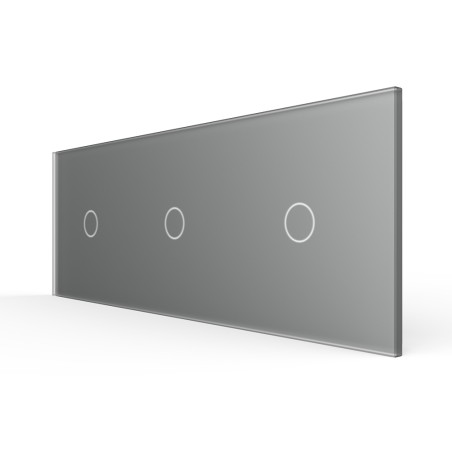 Triple plaque de finition en verre - 1+1+1 boutons