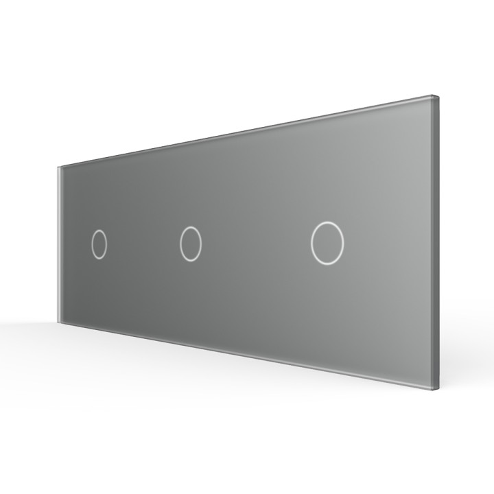 Triple plaque de finition en verre - 1+1+1 boutons