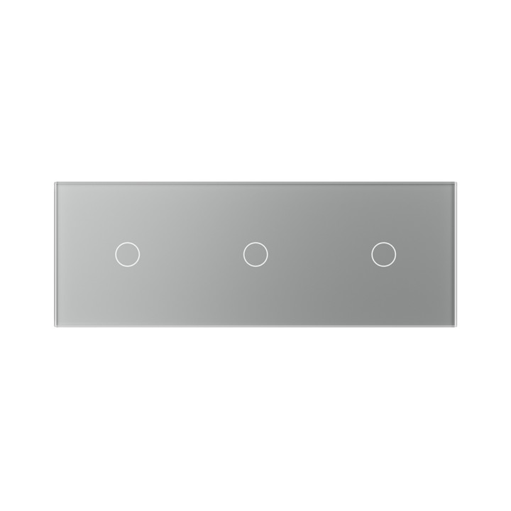 Triple plaque de finition en verre - 1+1+1 boutons