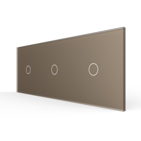 Triple plaque de finition en verre - 1+1+1 boutons