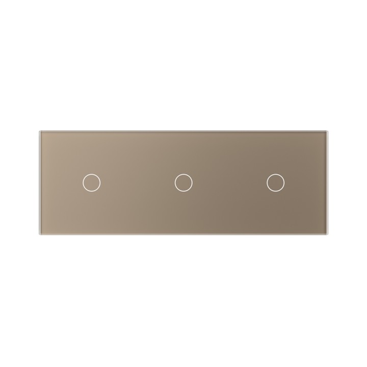 Triple plaque de finition en verre - 1+1+1 boutons