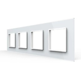Quadruple plaque de finition en verre - 4 postes