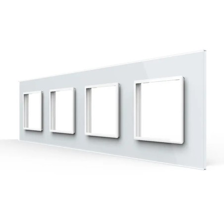 Quadruple plaque de finition en verre - 4 postes