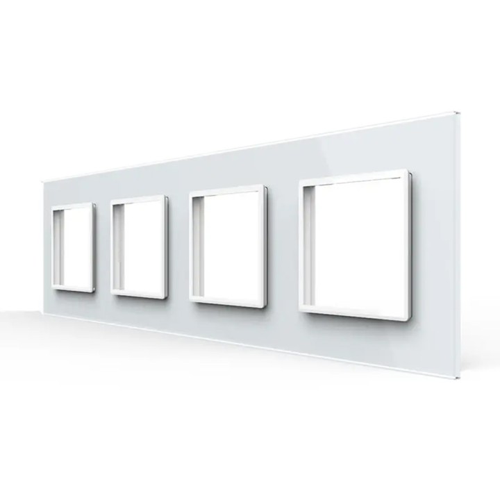 Quadruple plaque de finition en verre - 4 postes