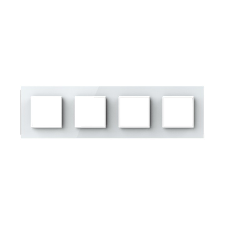 Quadruple plaque de finition en verre - 4 postes