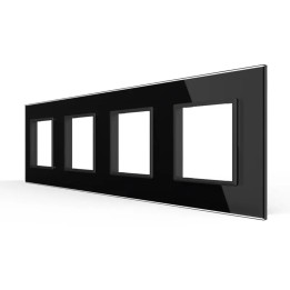 Quadruple glass faceplate - 4 gangs