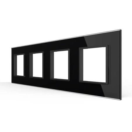 Quadruple plaque de finition en verre - 4 postes