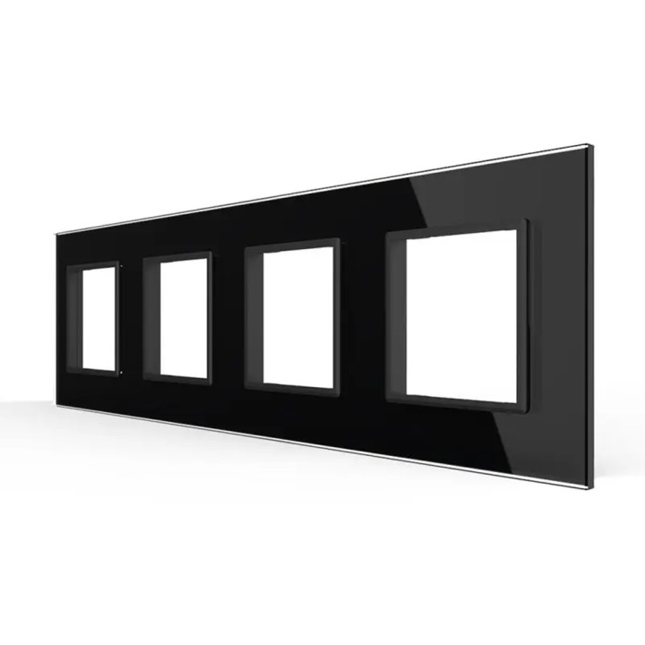 Quadruple glass faceplate - 4 gangs