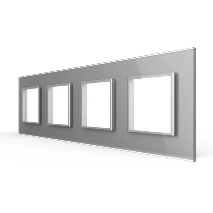 Quadruple plaque de finition en verre - 4 postes