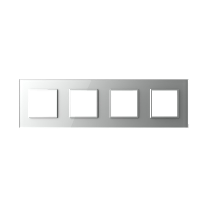 Quadruple plaque de finition en verre - 4 postes