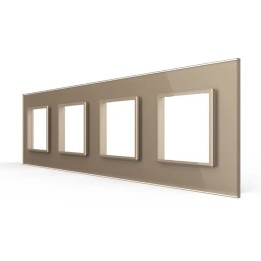 Quadruple glass faceplate - 4 gangs