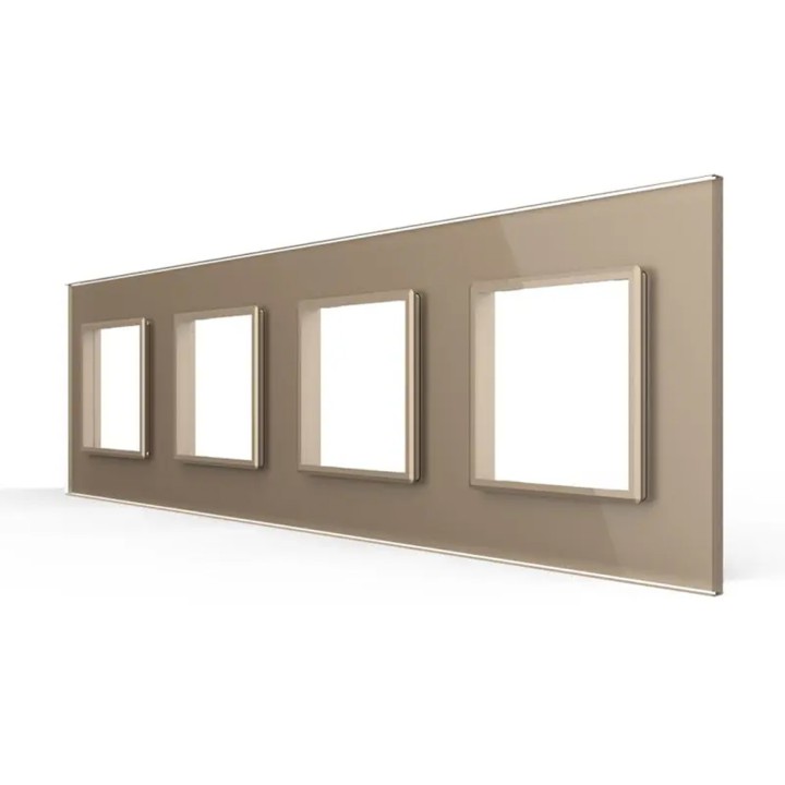 Quadruple glass faceplate - 4 gangs