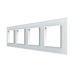 Quadruple plaque de finition en verre - 4 postes