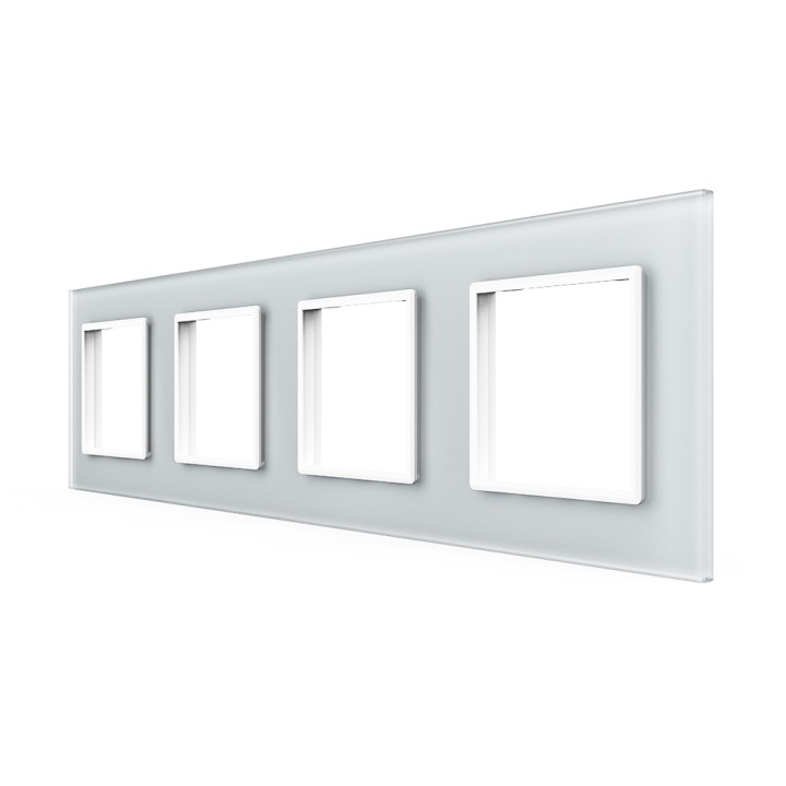 Quadruple glass faceplate - 4 gangs