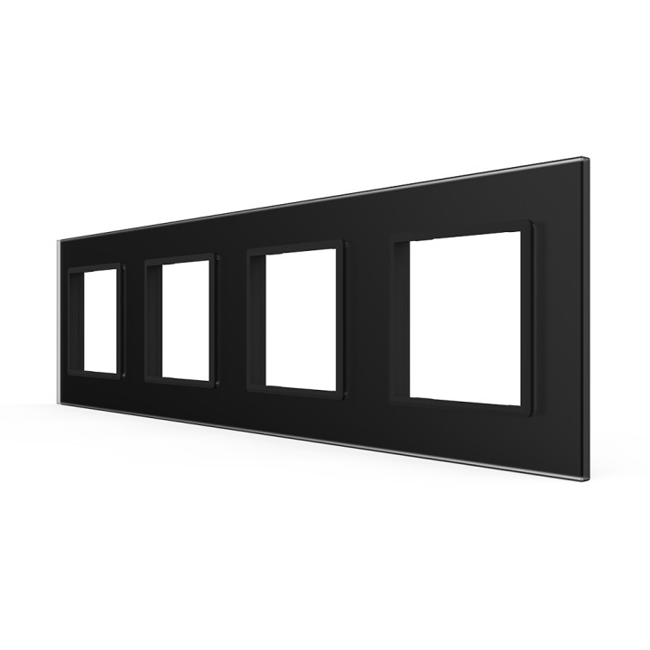 Quadruple plaque de finition en verre - 4 postes