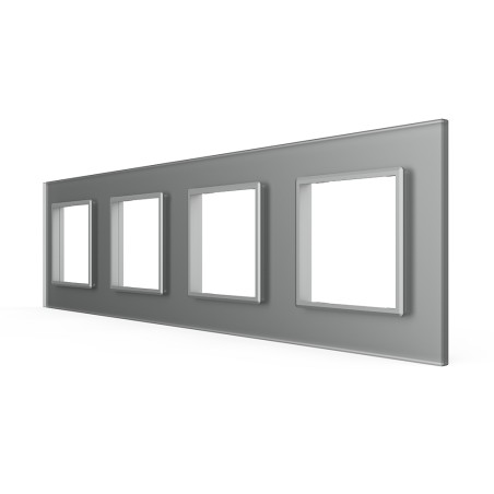 Quadruple plaque de finition en verre - 4 postes