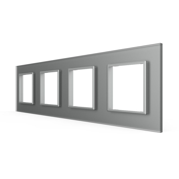 Quadruple glass faceplate - 4 gangs