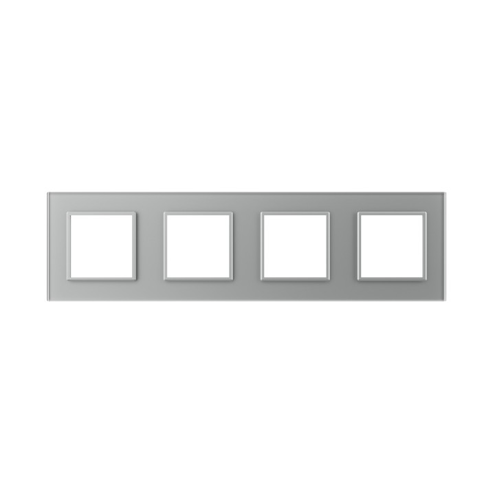 Quadruple plaque de finition en verre - 4 postes