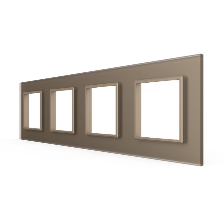 Quadruple plaque de finition en verre - 4 postes