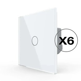 Lot de 6 interrupteurs tactiles complets - simple allumage 1 bouton