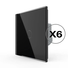 Lot de 6 interrupteurs tactiles complets - simple allumage 1 bouton