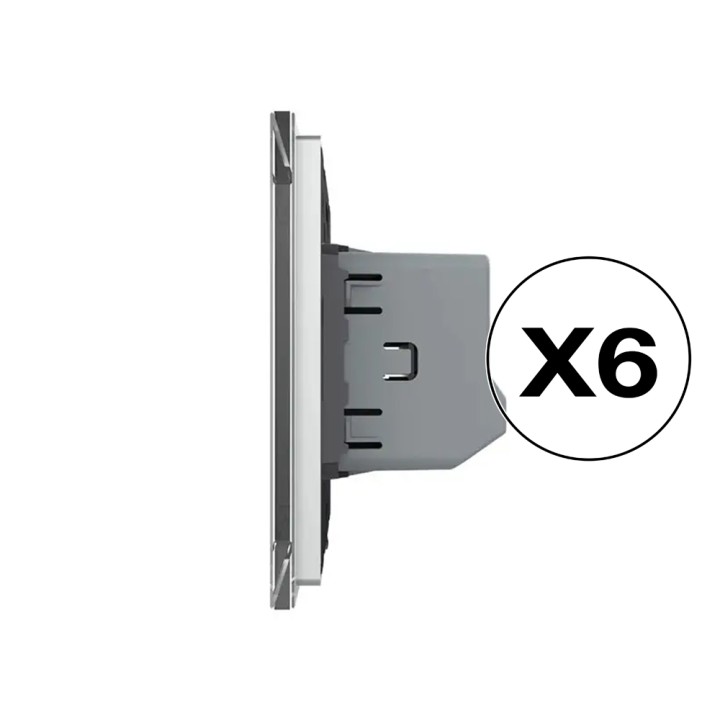 Lot de 6 interrupteurs tactiles complets - simple allumage 1 bouton