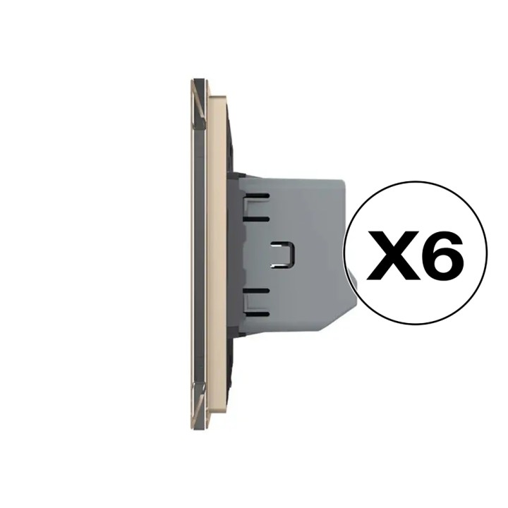 Lot de 6 interrupteurs tactiles complets - simple allumage 1 bouton