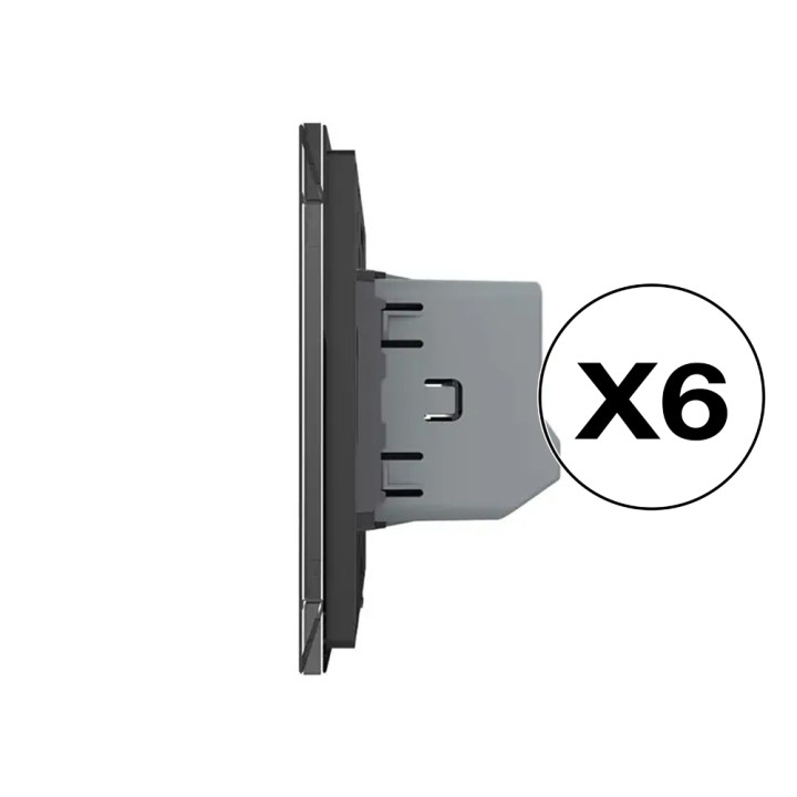 Lot de 6 interrupteurs tactiles complets - va et vient 1 bouton