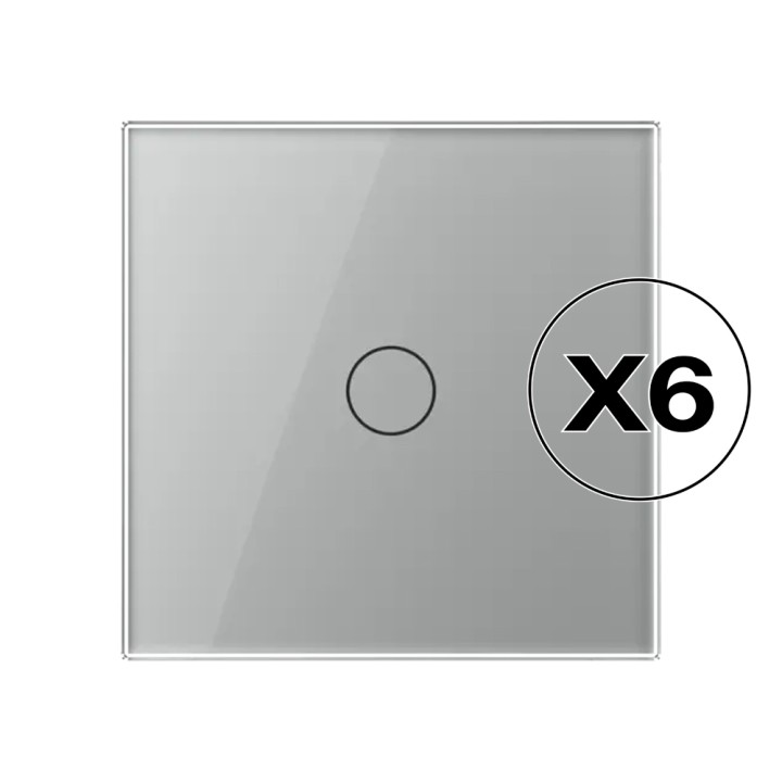 Lot de 6 interrupteurs tactiles complets - va et vient 1 bouton