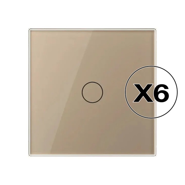 Lot de 6 interrupteurs tactiles complets - va et vient 1 bouton