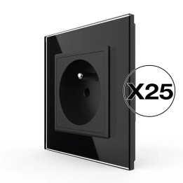 Pack of 25 complete earthed sockets - Type E