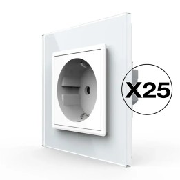 Lot de 25 prises avec terre Schuko complètes - type F