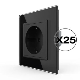 Lot de 25 prises avec terre Schuko complètes - type F