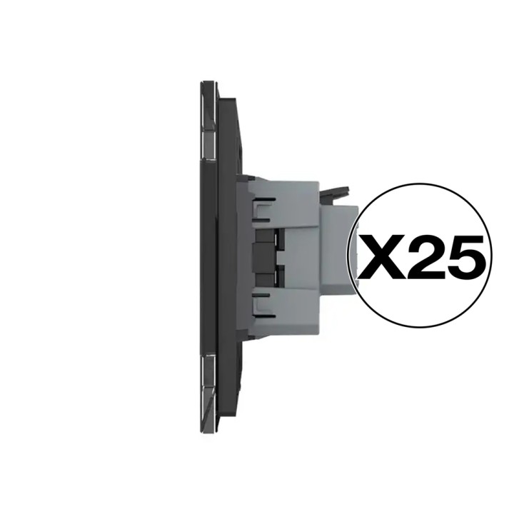 Lot de 25 prises avec terre Schuko complètes - type F