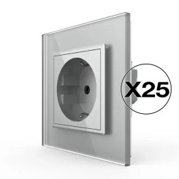 Lot de 25 prises avec terre Schuko complètes - type F