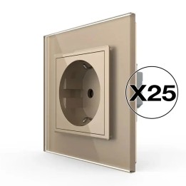 Lot de 25 prises avec terre Schuko complètes - type F